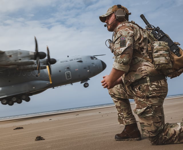 Huge military transport planes spotted on Carmarthenshire beach