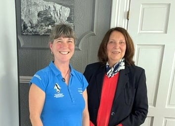 Narberth Ladies Probus Club president Jane with National Park warden Lynne Houlston, who showed members the film 'Reflections from Castlemartin, 1939'. All agreed it had been a moving tribute to the lives of the tenant farmers on the Cawdor estate in the 1930s.