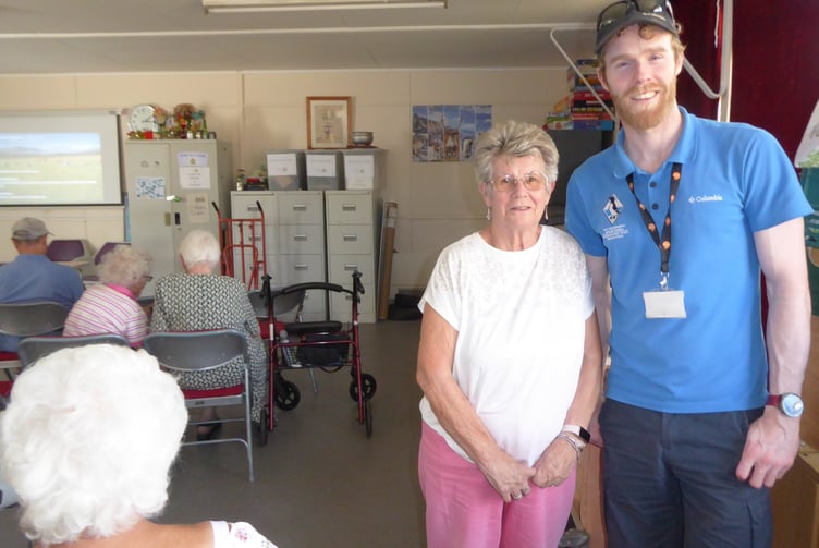 Tomos Jones, archaeologist with Pembrokeshire Coast National Park, with Ann Elms, chair of Tenby Friendship Club.