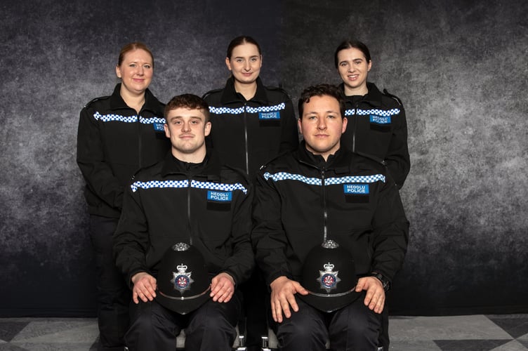 Pictured are the latest Police Now trainee detectives to join Heddlu Dyfed-Powys Police.