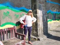 Tenby Urban Thinkscape mural begins at North Beach zigzag
