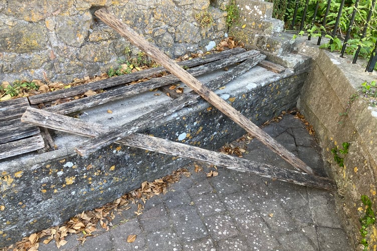 Tenby broken benches