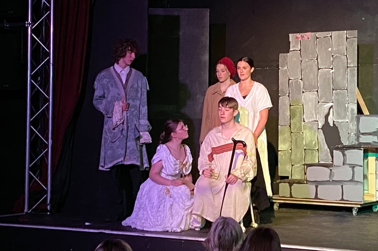 “Cosette, forbid me now to die - I‘ll obey... I will try.” With Rhys Williams (Jean Valjean) are Jencyn Corp as Marius, Mared Phillips as Cosette, Eliza Peach as ponine and Georgie Rochester as Fantine.