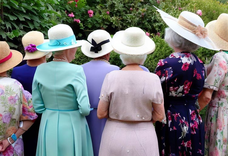 WI ladies dressed for garden party