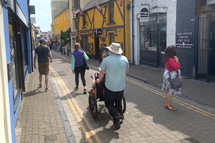 Wheelchair user in Tenby
