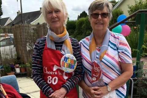 Lower Landsker Trefoil Guild ladies Pat and Barbara, who turned 80 this summer.