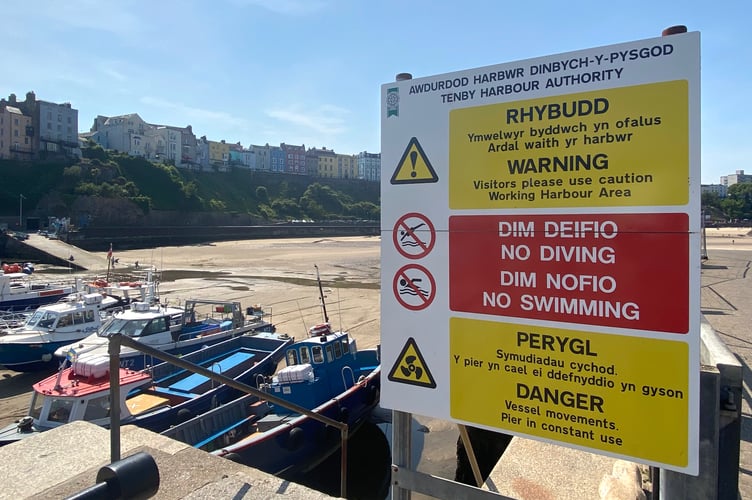 Tenby harbour warning