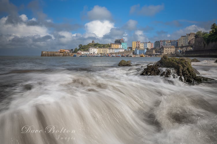 Foaming waves at Tenby