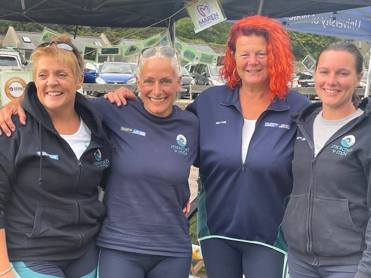 Heledd Williams, Denise Williams, Helen Heaton and Liz Collyer after completing the challenge