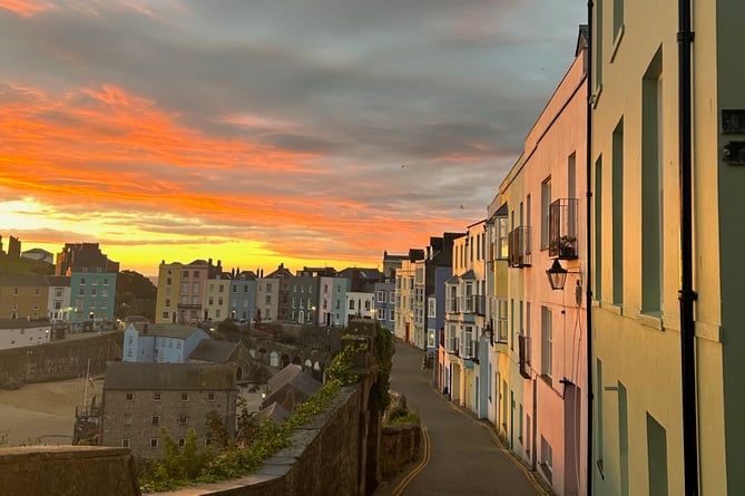Tenby sunrise from Crackwell Street