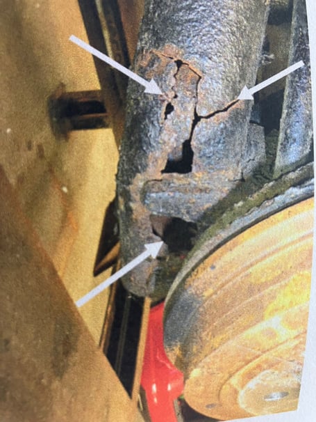 Fiat Punto corroded axle