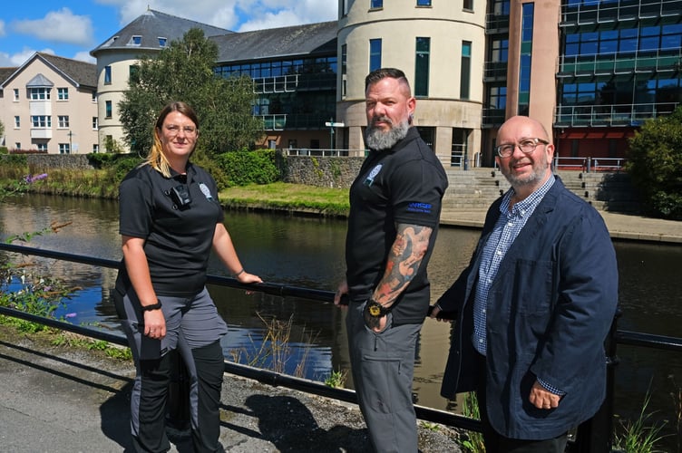 Officers from WISE with Cllr Rhys Sinnett