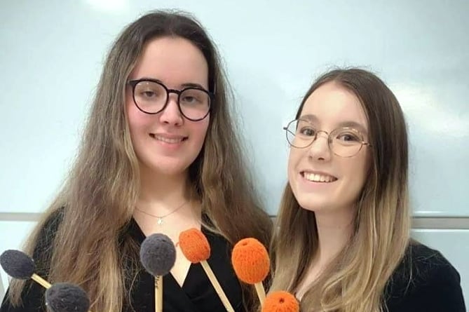 Percussionists Carys Underwood and Sara Llewellyn will be giving a free lunchtime concert at St MaryÕs Church Tenby on August 31, 2023.