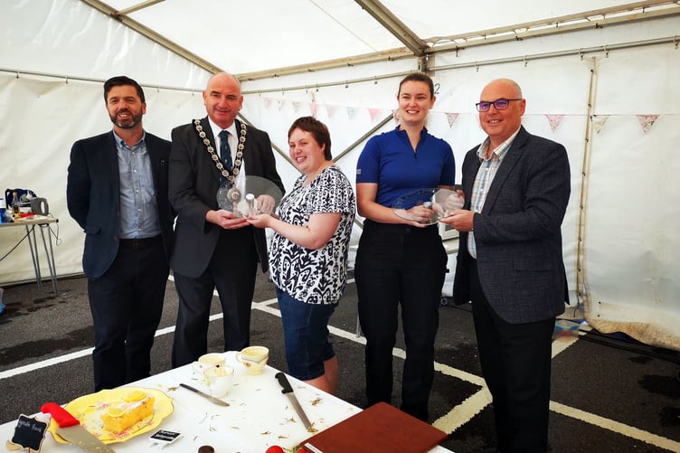 Paul Davies MS, Stephen Crabb MP and Cllr Thomas Tudor are pictured with winner Amber Baker and PCSO Beth Hawkridge, who supported her