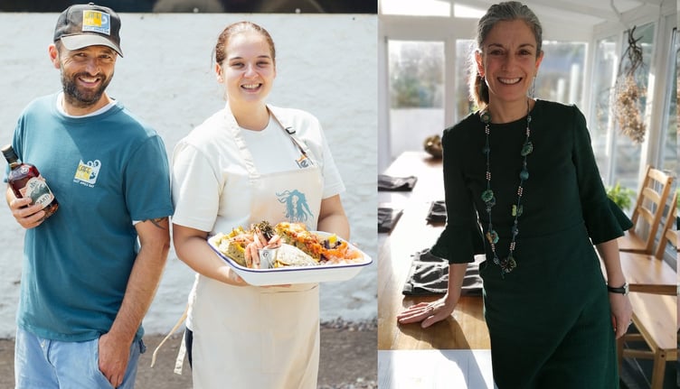 Jonathan Williams with chef Charlie Cowgill-Pang, and Orsola Muscia.