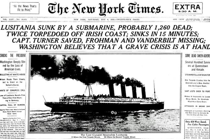 Lusitania report and picture