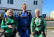 Staff skydive raises £2,000 for South Pembrokeshire Hospital ward