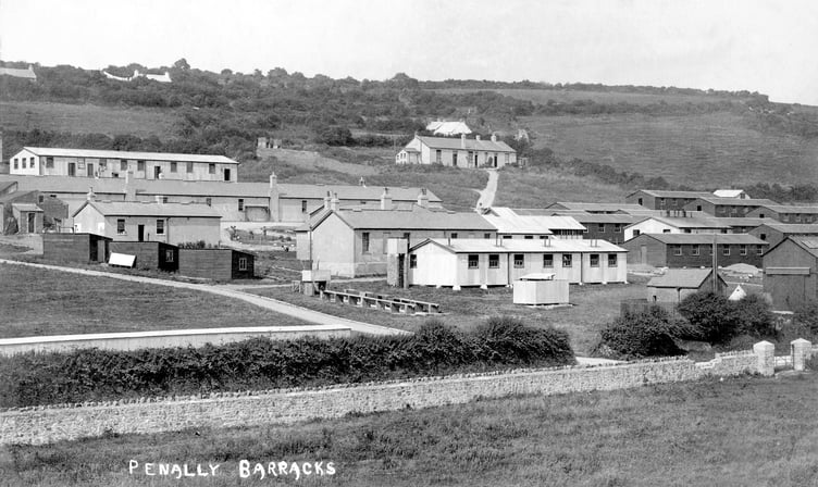 Old postcard showing Penally Barracks
