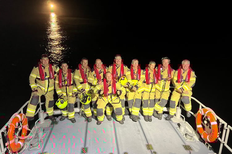RNLI and fire crew