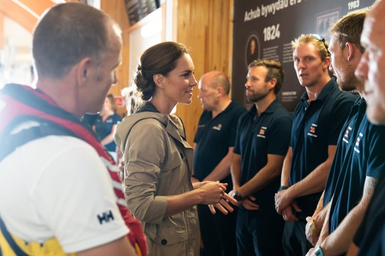 Princess Catherine talks to RNLI volunteers