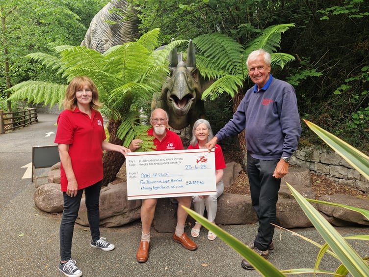 Cheque presentation at Dan yr Ogof Caves