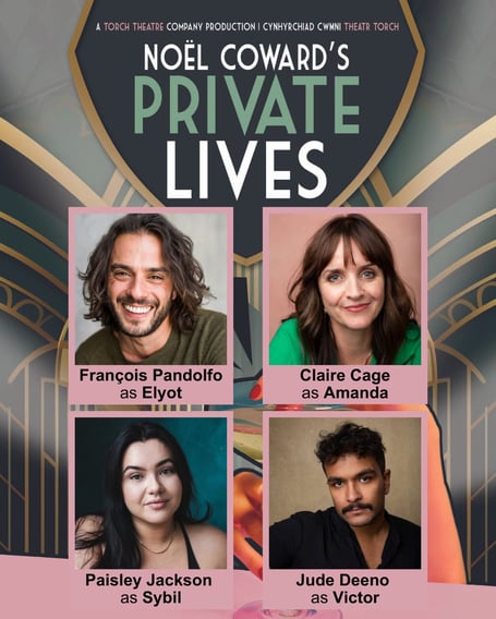 The cast of Private Lives at the Torch Theatre