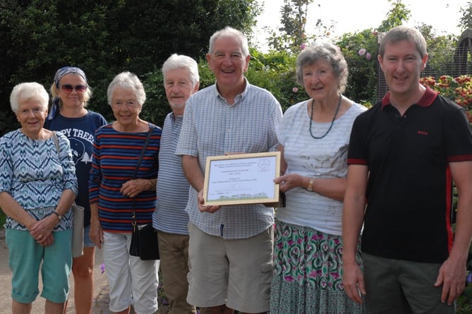 Pictured are, from the left, Linda Titterton, Julie Davies, Joan Nichols (Saundersfoot in Bloom members), Steve Balding (SCC groundsman), Martyn Williams BEM and Rosemary Hayes MBE (Members of both Saundersfoot in Bloom and Saundersfoot Community Council) and David Cox (Horticultural expert). 