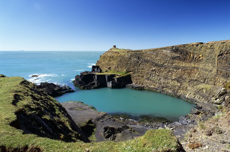 The Blue Lagoon at Abereiddy, on the Pembrokeshire Coastal Path, Wales