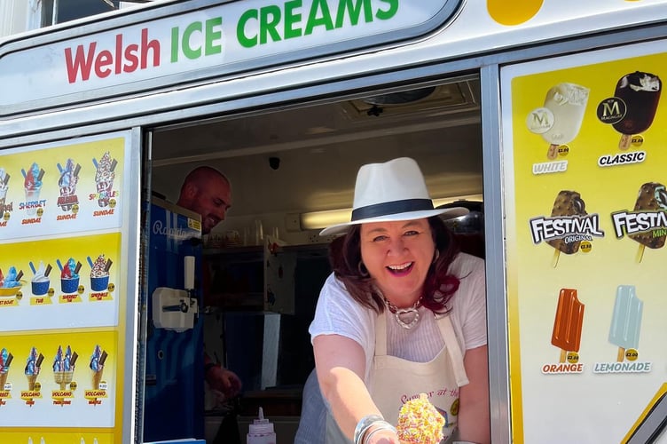 Jo Thomas in ice-cream van
