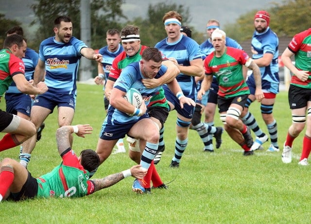 Wing Dean James on the attack.