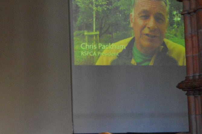 Watching video message from president Chris Packham