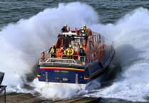 Tenby’s RNLI crew launch into action in rough seas