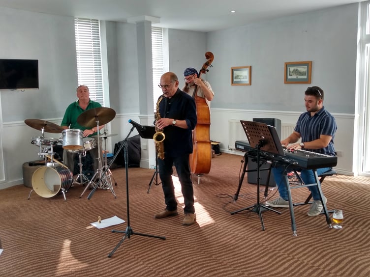 The four-member John Gibbon Trio at the Imperial Hotel, Tenby on October 4