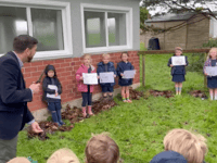 Hedgehog Hotels officially opened at Haverfordwest school