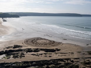 Strange UFO patterns appear on Pembrokeshire beach