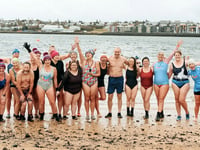 Bluetits Chill Swimmers take icy dip with Icelandic President