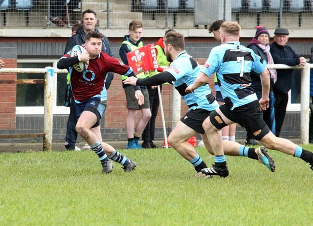 Narberth’s Ashley Sutton in action.