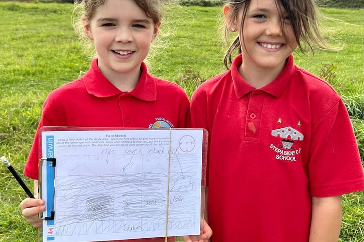 Stepaside pupils with their spotter sheets