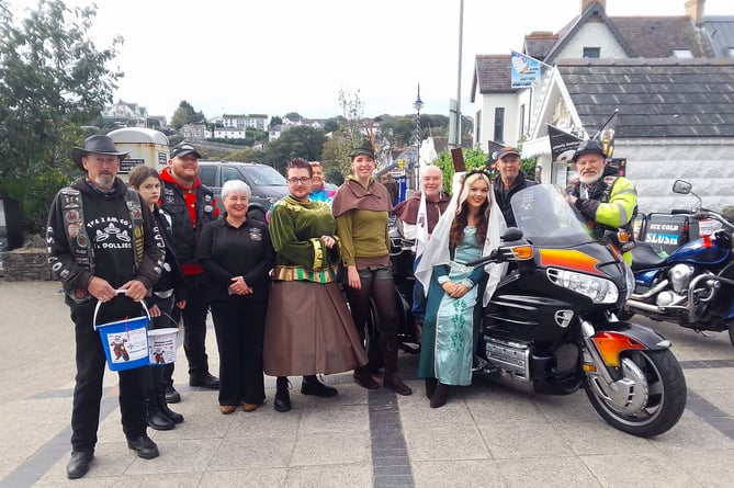 Members of the 3 Amigos Motorcycle Group and Dollies at Saundersfoot