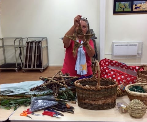 Jenny Vince giving her talk on willow weaving