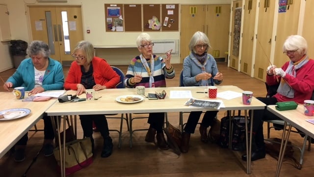 Trefoil Guild members try their hand at willow weaving