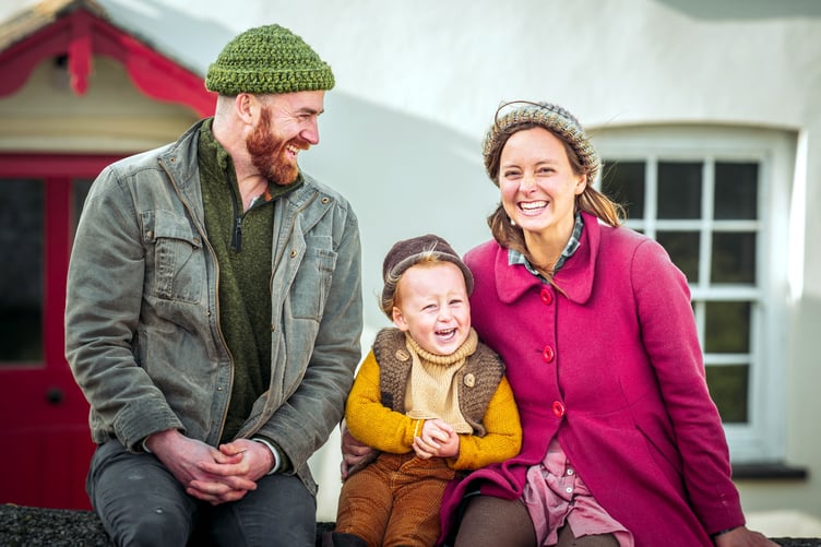 Lords Park Farm new tenants, Abel Pearson and Luisa Neumann and their son