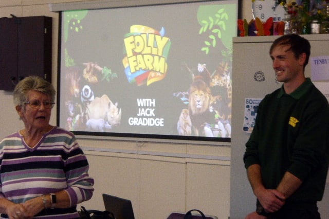 Tenby Friendship Club welcomed Jack Gradidge for a talk on Folly Farm