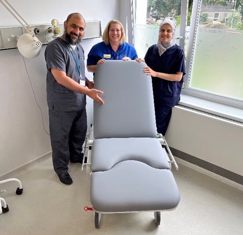 NHS charity funds examination chair for gynaecology patients