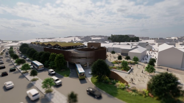 Artist impression of proposed Haverfordwest transport interchange
