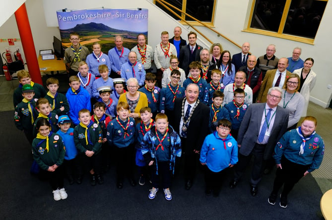 Scouting groups at County Hall