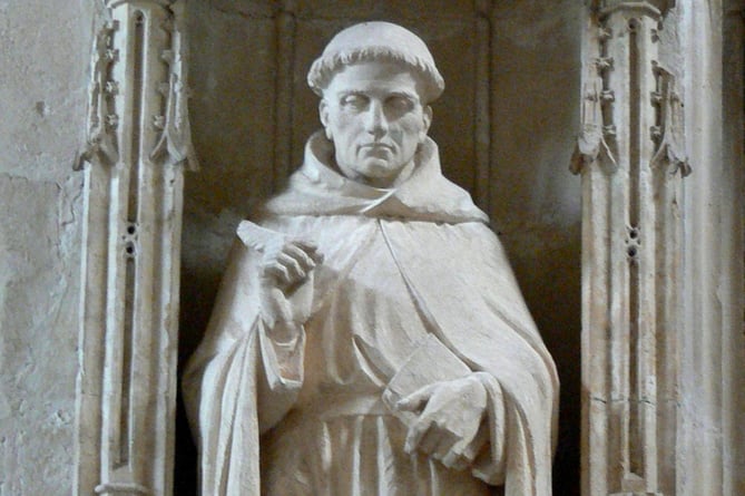 Statue of Gerald De Barri / Gerald of Wales / Giraldus Cambrensis in St Davids Cathedral