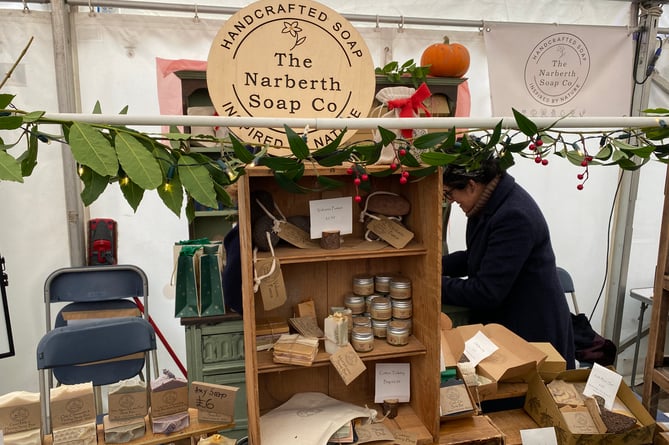 Narberth Soap stand at Pembroke Castle Christmas Market
