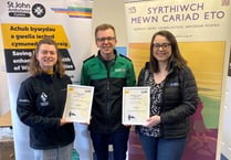Pembrokeshire organisations recognised for helping St John Ambulance