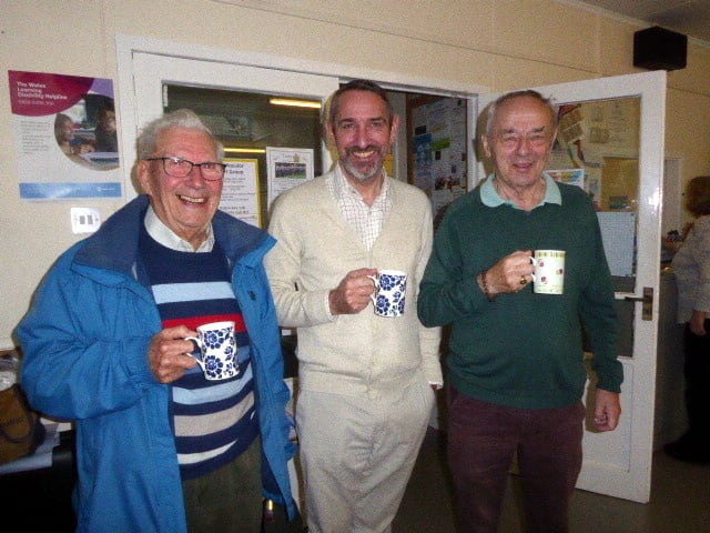 Derek, Sam (Tenby, Saundersfoot and Narberth libraries) and Peter at Tenby Friendship Club last Wednesday.
